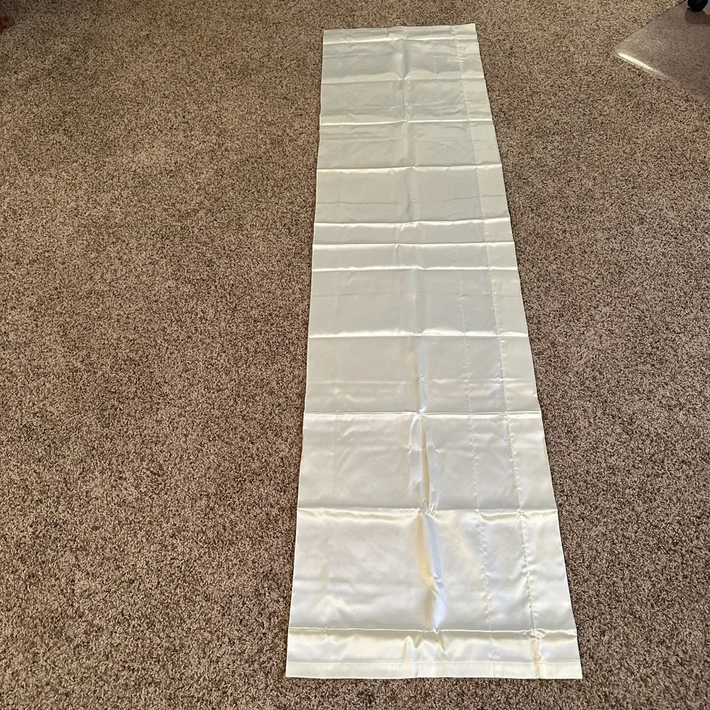Vintage Satin‎ Shiny Curtain Valance Ivory Long 82